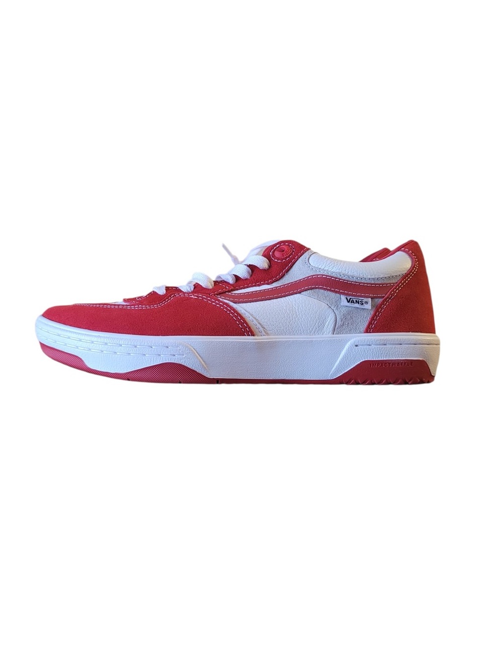 Vans Low-Top Skate Shoe in Red and White